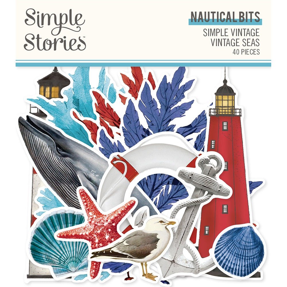 Verzierungen: Simple Stories - Simple Vintage Vintage Seas - Nautical Bits & Pieces