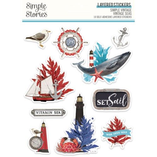 Aufkleber: Simple Stories – Simple Vintage Vintage Seas – Layered Stickers