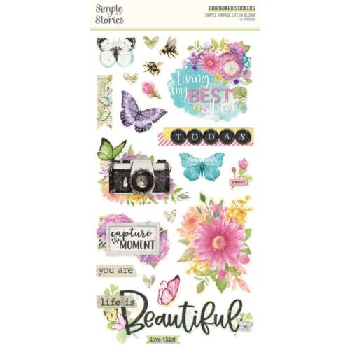 Chipboard: Simple Stories – Simple Vintage Life in Bloom – 6×12 Inch Chipboard