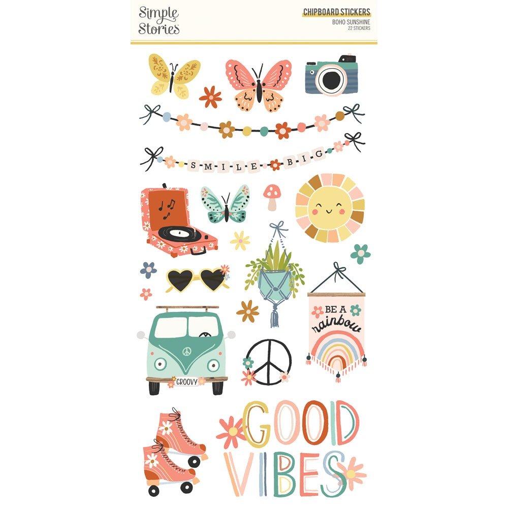 Chipboard: Simple Stories - Boho Sunshine - 6x12 Inch Chipboard Stickers – Bild 2