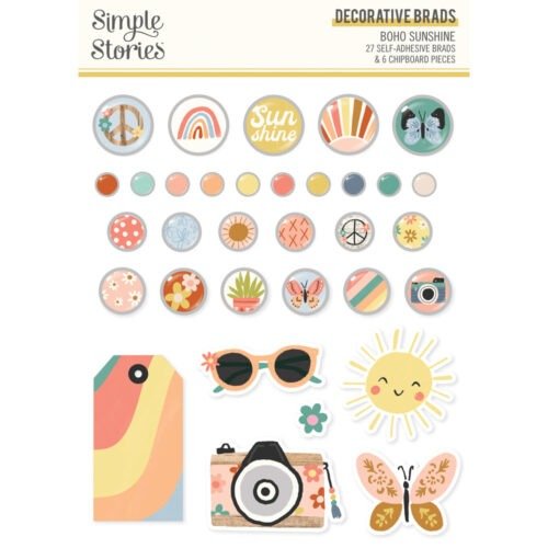 Brads: Simple Stories – Boho Sunshine – Decorative Brads