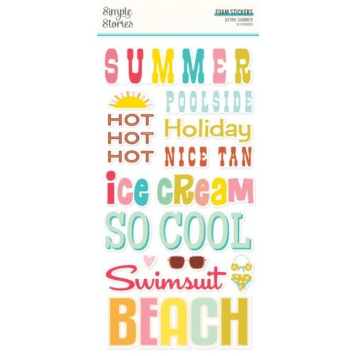 Aufkleber: Simple Stories – Retro Summer – Foam Sticker