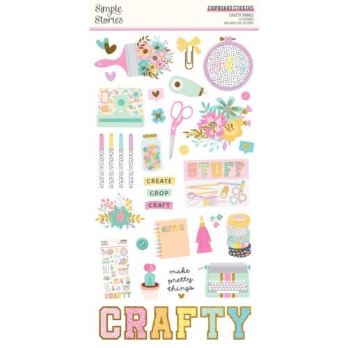 Chipboard: Simple Stories – Crafty Things – 6×12 Inch Chipboard