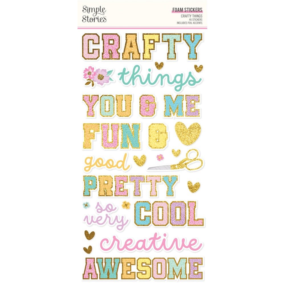 Foam-Aufkleber: Simple Stories - Crafty Things - Foam Stickers