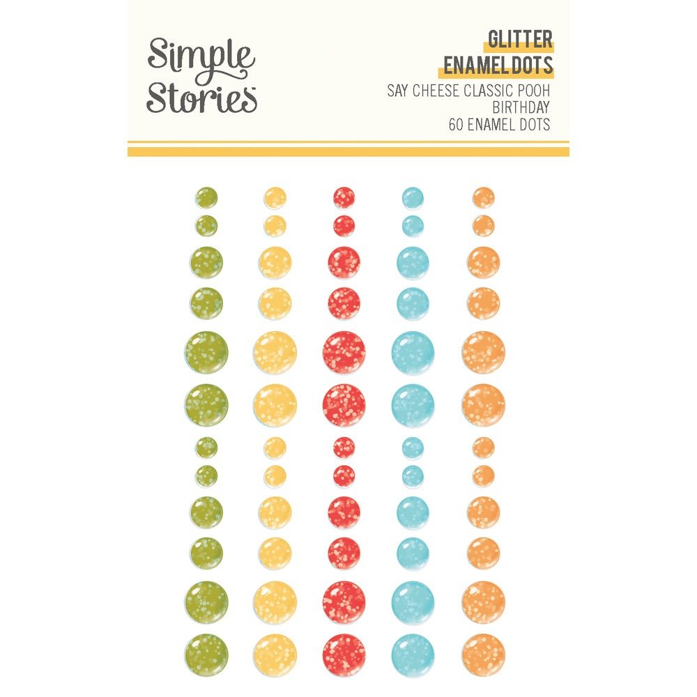 Simple Stories Say Cheese Classic Pooh Birthday Glitter Enamel Dots