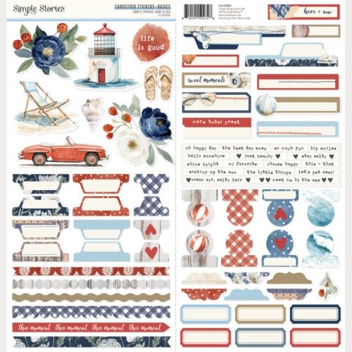Aufkleber: Simple Stories – Simple Vintage Sand & Sea – Cardstock Stickers Basics