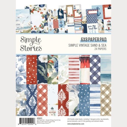 Papierblock: Simple Stories – Simple Vintage Sand & Sea – Paper Pad 6×8 Inch