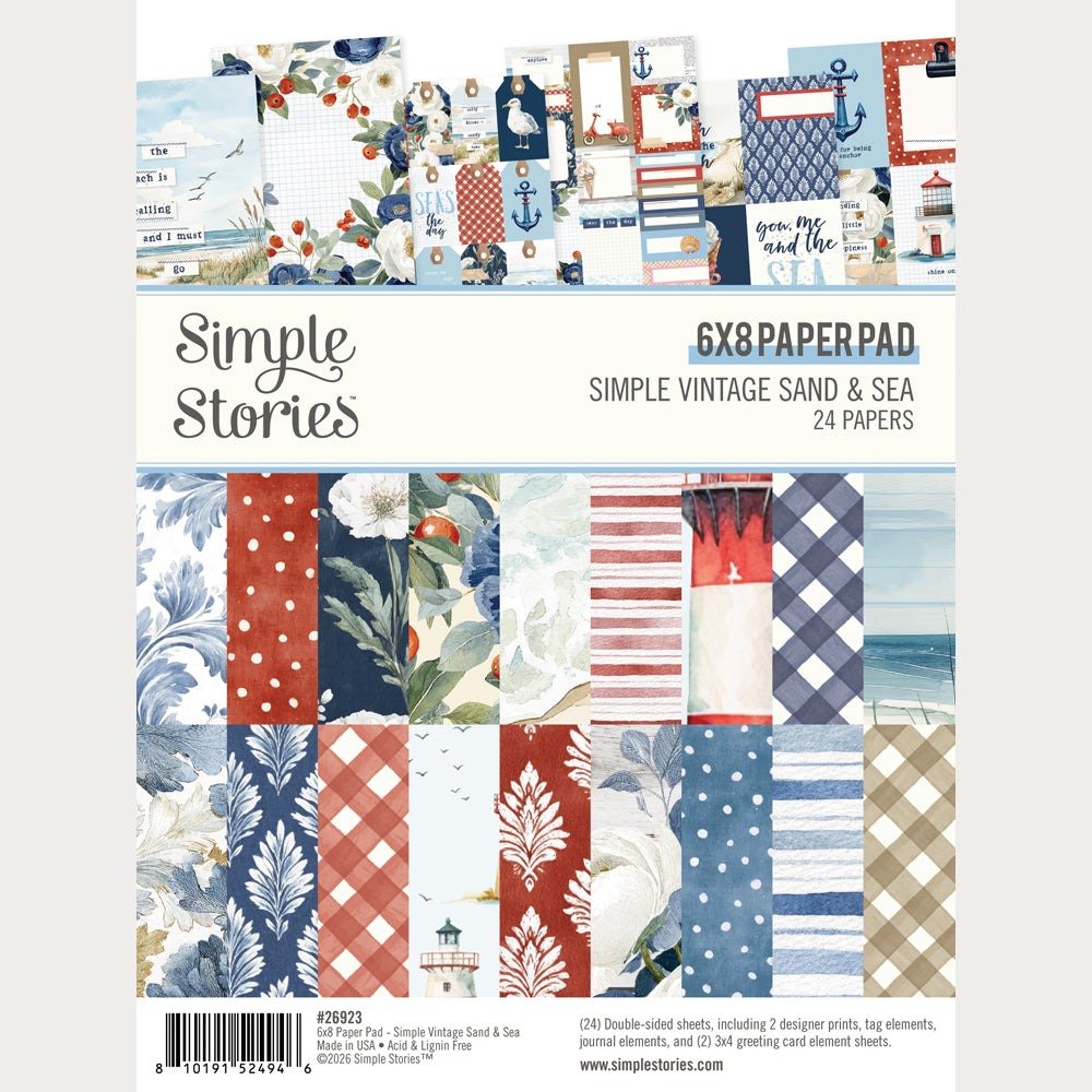 Papier-Pad: Simple Stories - Simple Vintage Sand & Sea - 6x8 Inch Paper Pad
