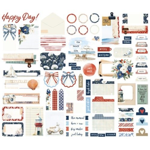 Verzierungen: Simple Stories – Simple Vintage Sand & Sea – Journal Bits & Pieces