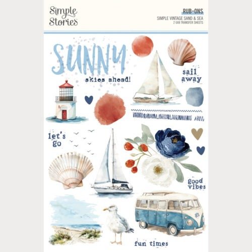 Abreibebild: Simple Stories – Simple Vintage Sand & Sea – Rub-Ons