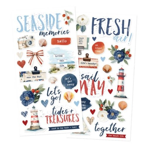 Aufkleber: Simple Stories – Simple Vintage Sand & Sea – Foam Stickers