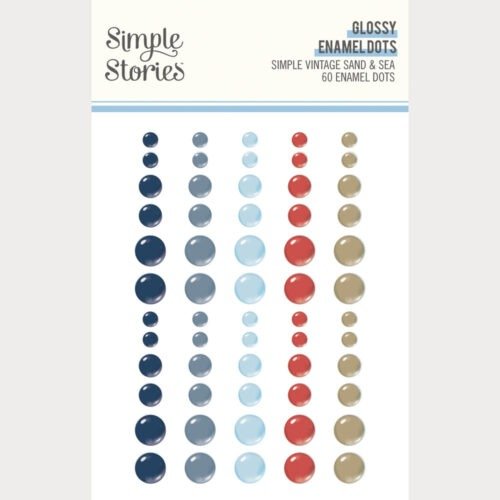 Klebepunkte: Simple Stories – Simple Vintage Sand & Sea – Glossy Enamel Dots
