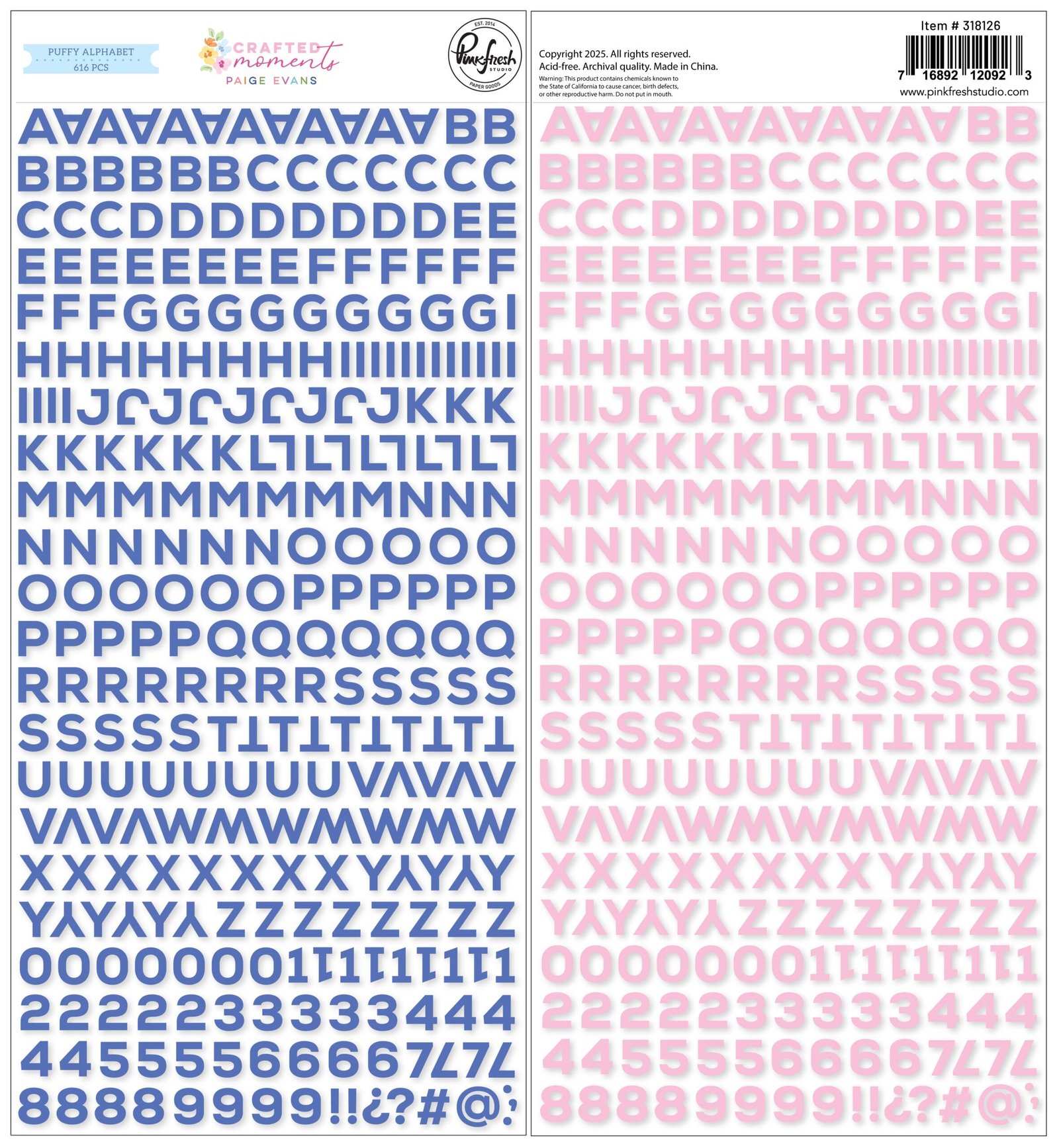 Buchstabenaufkleber: Pinkfresh Studio - Crafted Moments - Mini Puffy Alpha Sticker – Bild 2