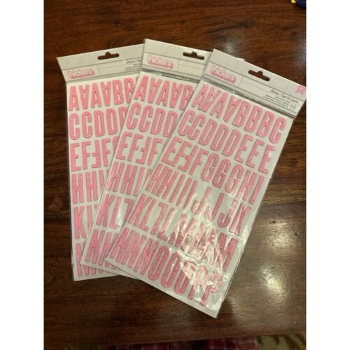 American Crafts Thickers – Shoebox – Rosa Glitter · Buchstabenaufkleber
