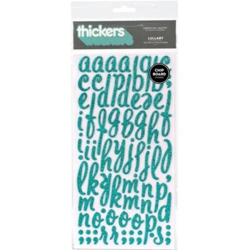 American Crafts – Lullaby Aqua · Thickers / Buchstabenaufkleber