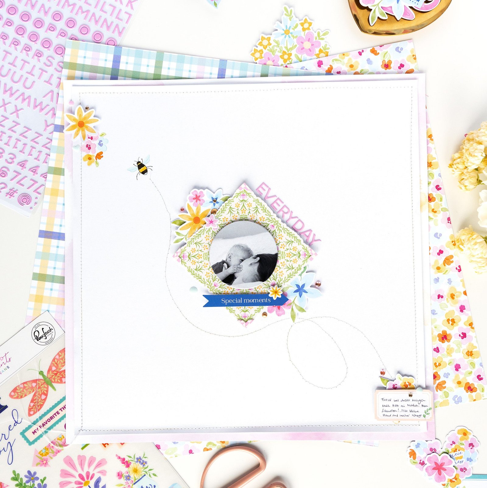 Buchstabenaufkleber: Pinkfresh Studio - Crafted Moments - Mini Puffy Alpha Sticker – Bild 3