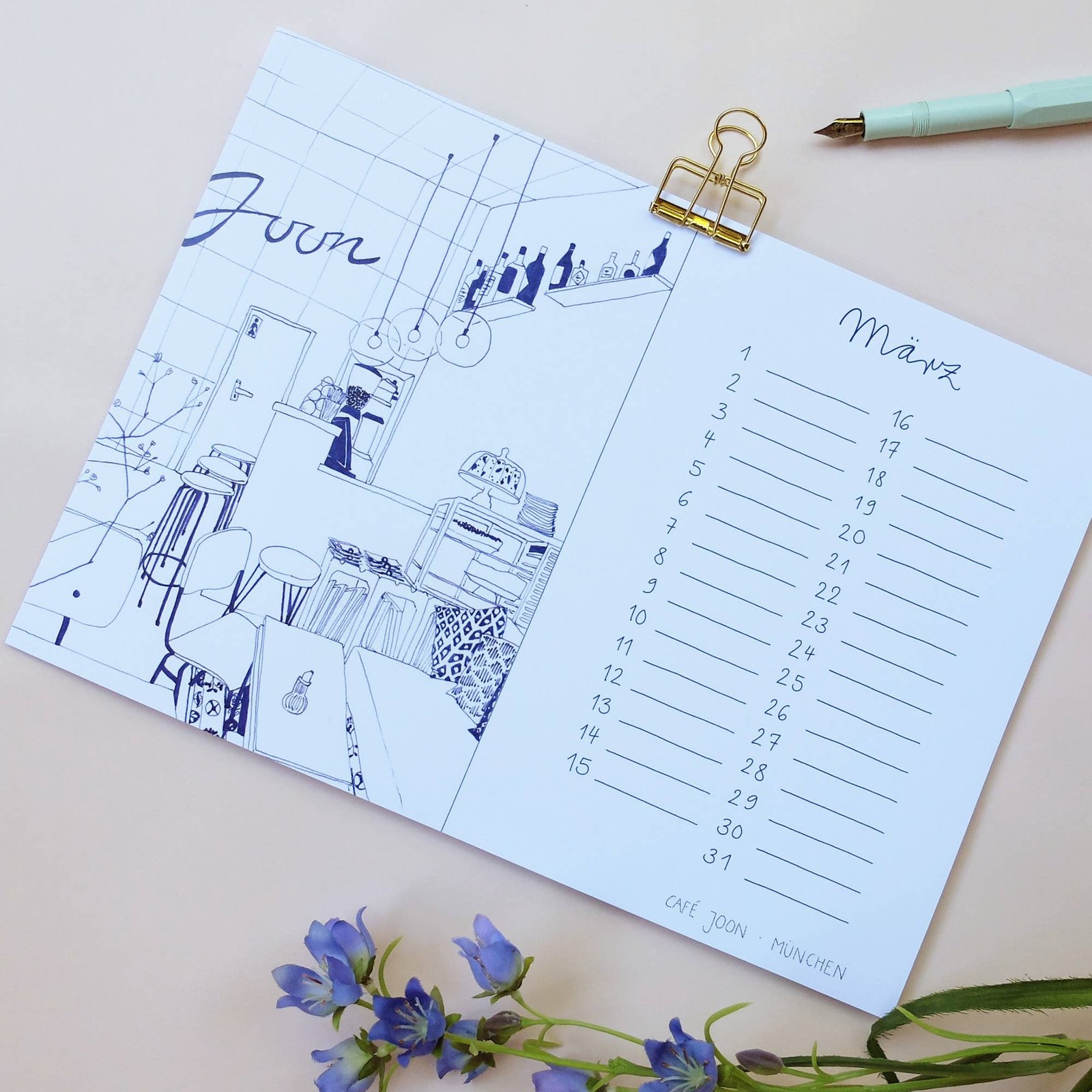 Wonder Of Today Kalender mit Cafés-Illustration – Cover