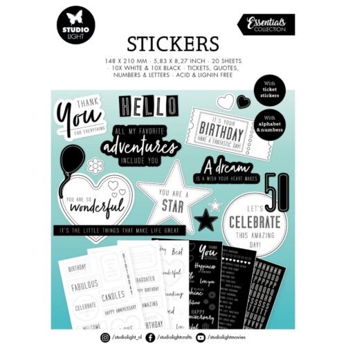 Aufkleber: Studio Light – Essentials – Sticker Block Sentiments