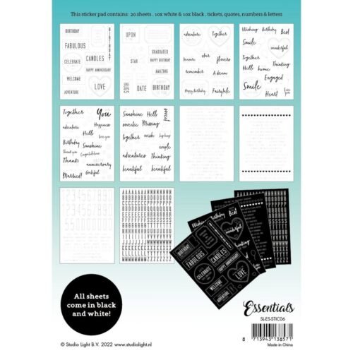 Aufkleber: Studio Light – Essentials – Sticker Block Sentiments