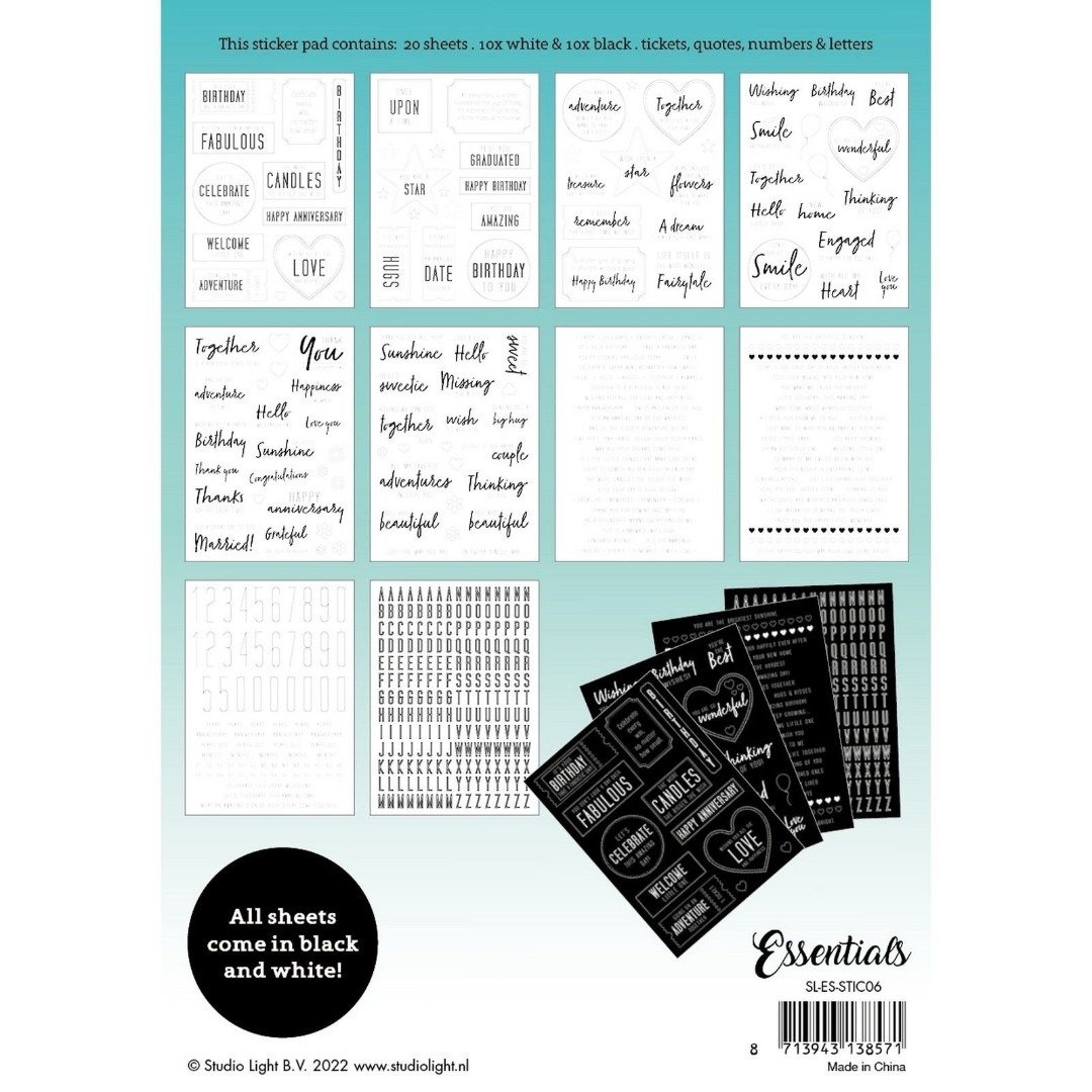 Studio Light Essentials Sticker Block Sentiments