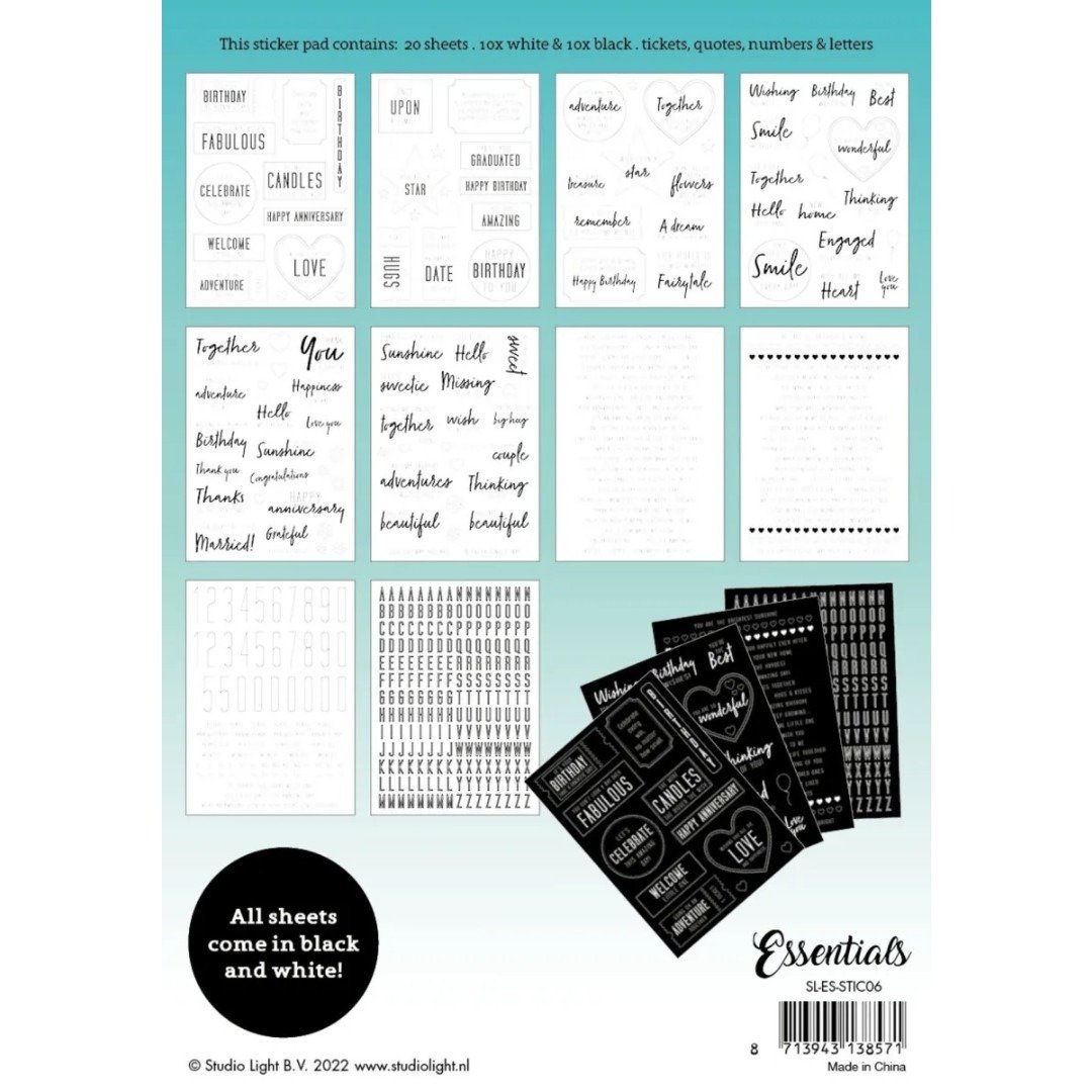 Studio Light Essentials Sticker Block Sentiments