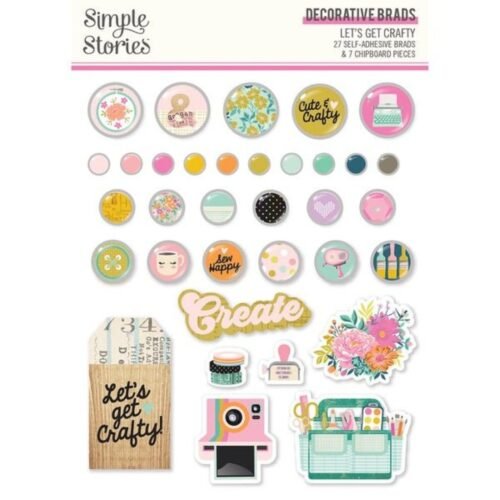 Brads: Simple Stories – Let’s Get Crafty – Decorative Brads