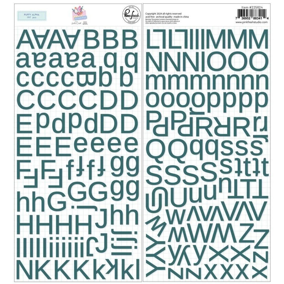 Buchstabenaufkleber: Pinkfresh Studio - The Simple Things - Puffy Alpha Sticker