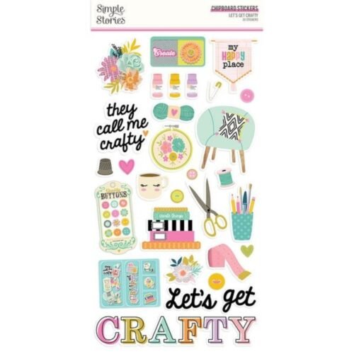 Chipboard: Simple Stories – Let’s Get Crafty – 6×12 Inch Chipboard
