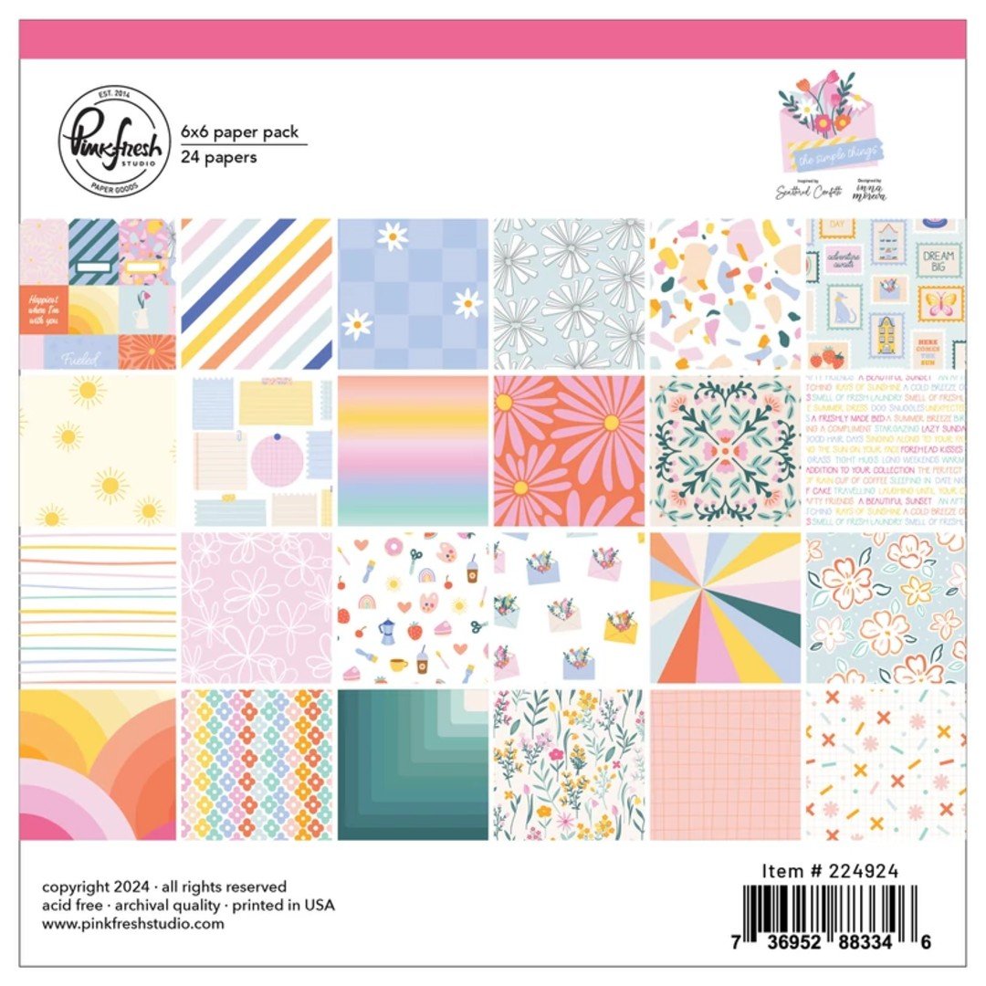 Papierblock: Pinkfresh Studio - The Simple Things - 6 x 6 Inch Paper Pad