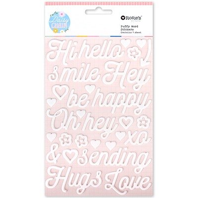 Rosie’s Studio Daisy Chain Puffy Word-Sticker – Dimensionale Retro-Gelb-Wortsticker