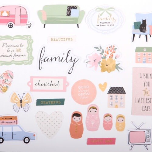 Rosie’s Studio This Is Us Diecut-Ephemera – 164 Modern-Warm-Scrapbook-Stanzteile
