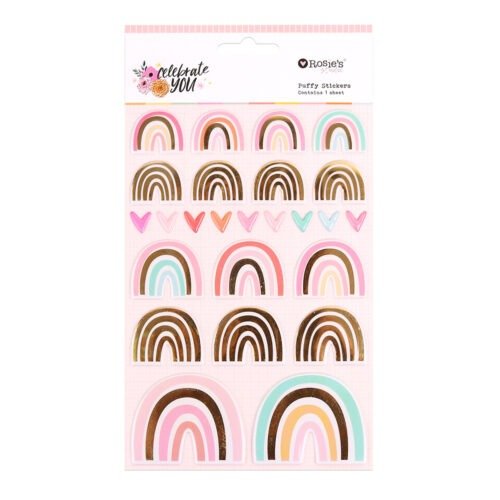 Rosie’s Studio Celebrate You Puffy Regenbogen-Sticker – Dimensionale Rainbow-Icons