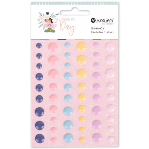 Rosie’s Studio You Make My Day Enamel Dots – Glänzende Sonnengelb-Scrapbook-Punkte