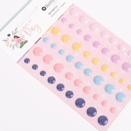 Rosie’s Studio You Make My Day Enamel Dots – Glänzende Sonnengelb-Scrapbook-Punkte