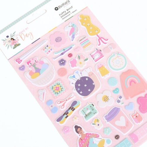 Rosie’s Studio You Make My Day Puffy Motif-Sticker – Dimensionale Sonnengelb-Icons