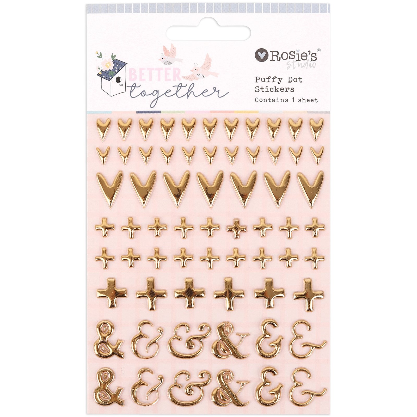 Rosie's Studio Better Together Puffy Foil Stickers – Scrapbooking Papercraft