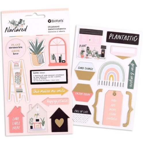 Rosie’s Studio – Nurtured – Chipboard Embellishments (2 Bögen)